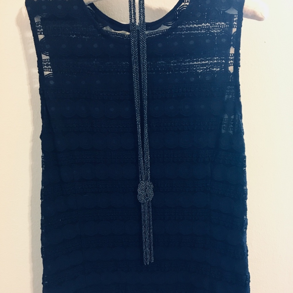 Ann Taylor Navy Blue Lace top